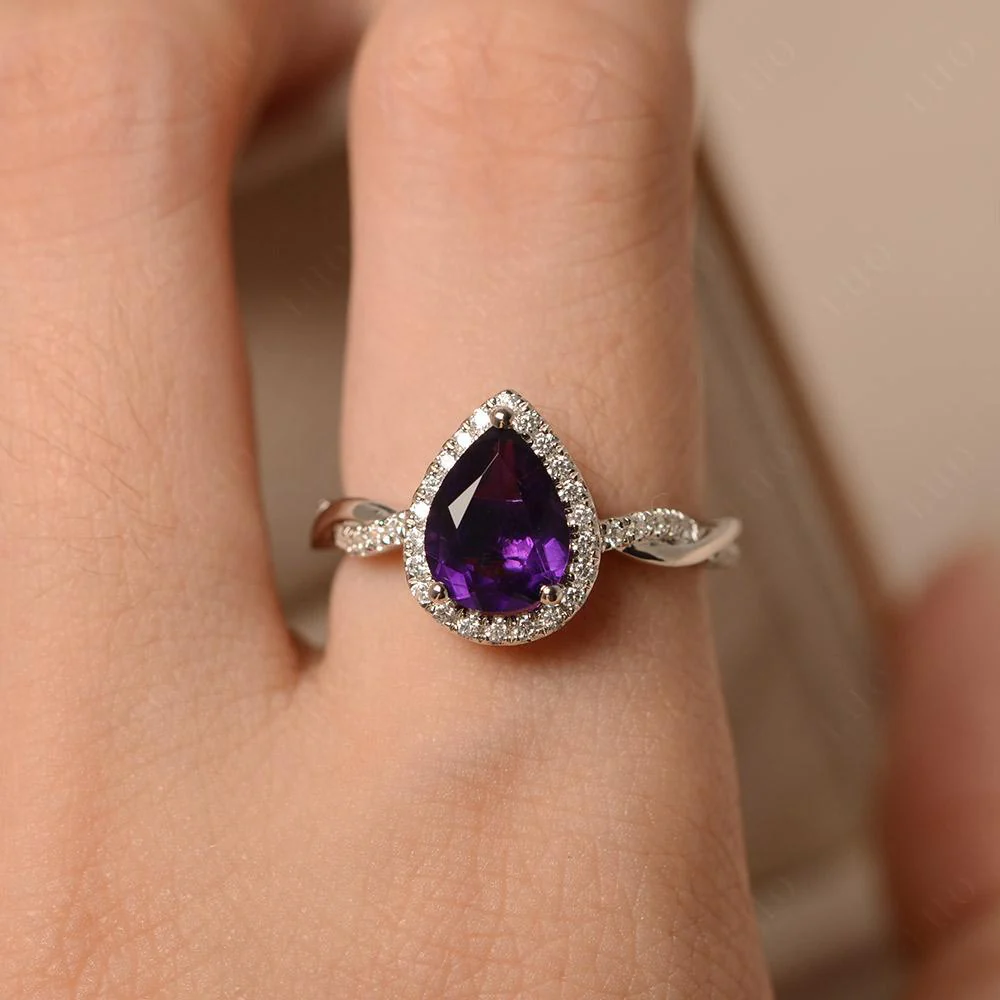Amethyst Twisted Band Engagement Ring - Image 33