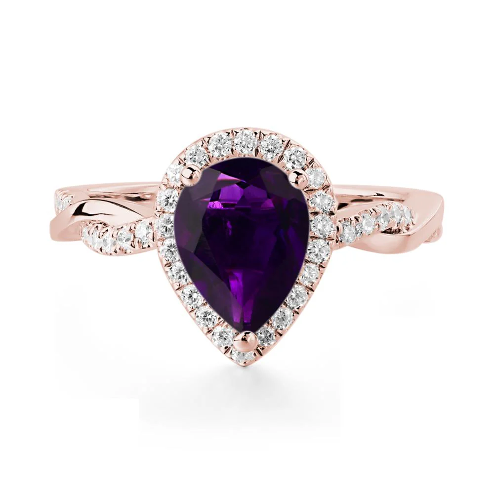 Amethyst Twisted Band Engagement Ring - Image 4