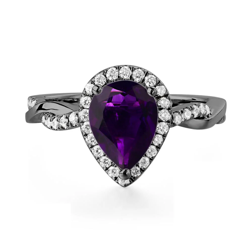 Amethyst Twisted Band Engagement Ring - Image 6