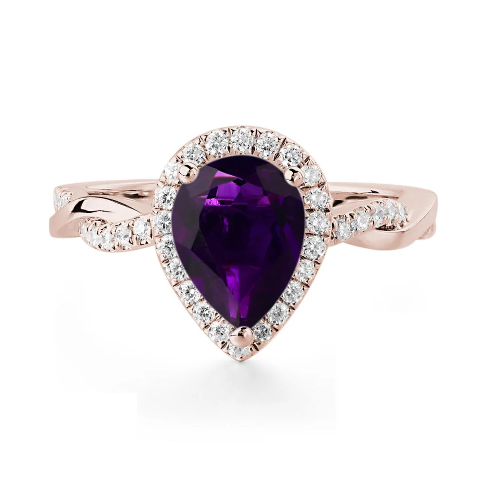 Amethyst Twisted Band Engagement Ring - Image 7