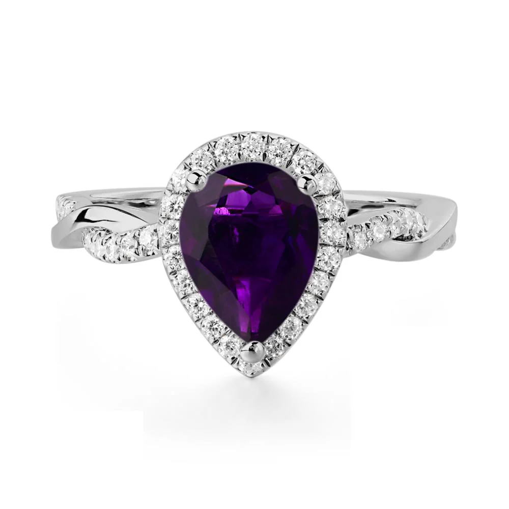 Amethyst Twisted Band Engagement Ring - Image 8