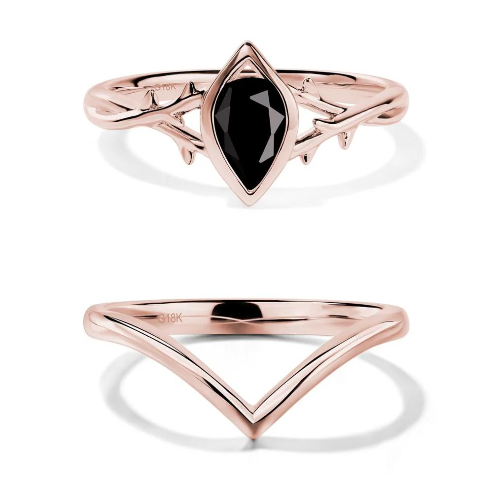 Black Spinel Twig Bezel Set Ring - Image 17