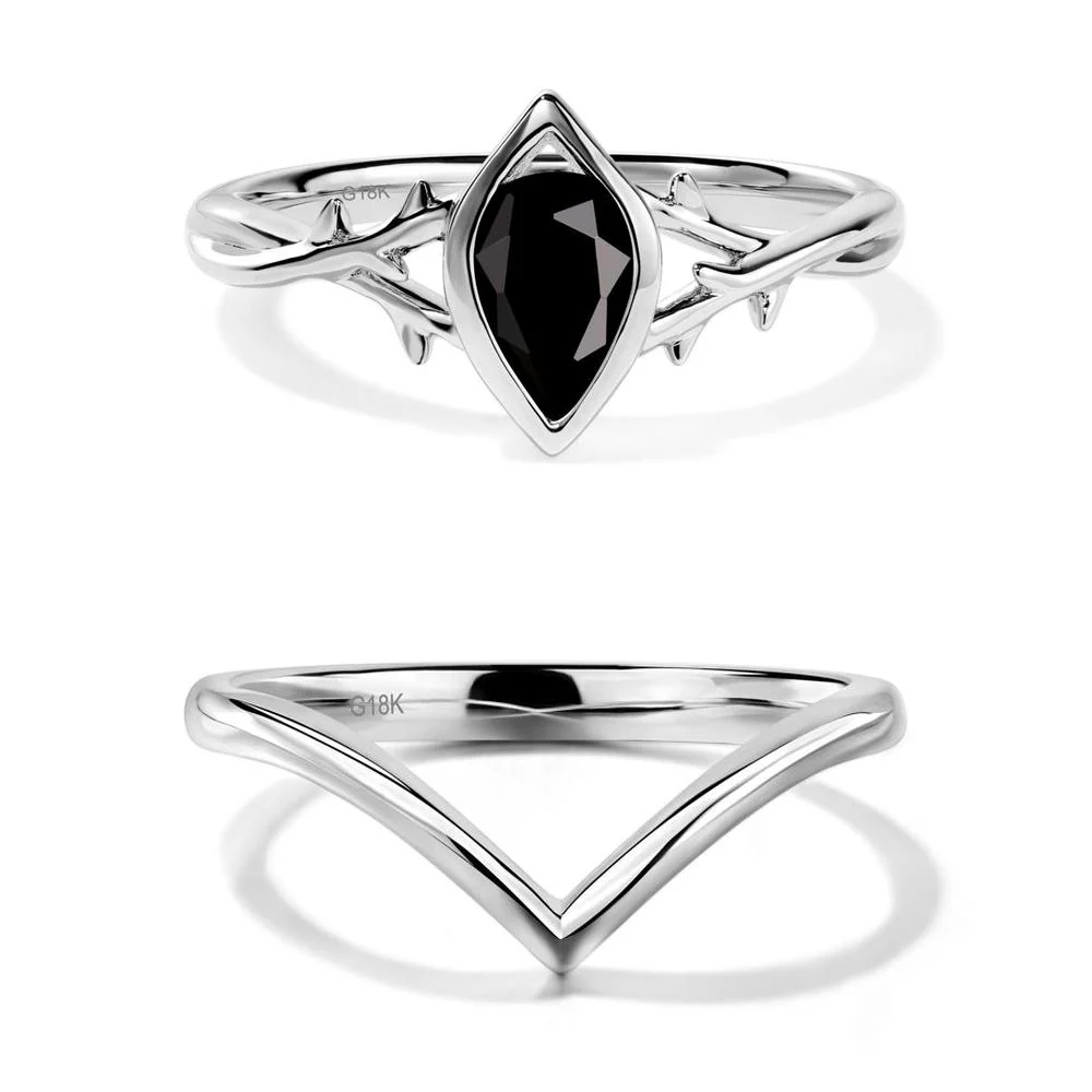 Black Spinel Twig Bezel Set Ring - Image 19