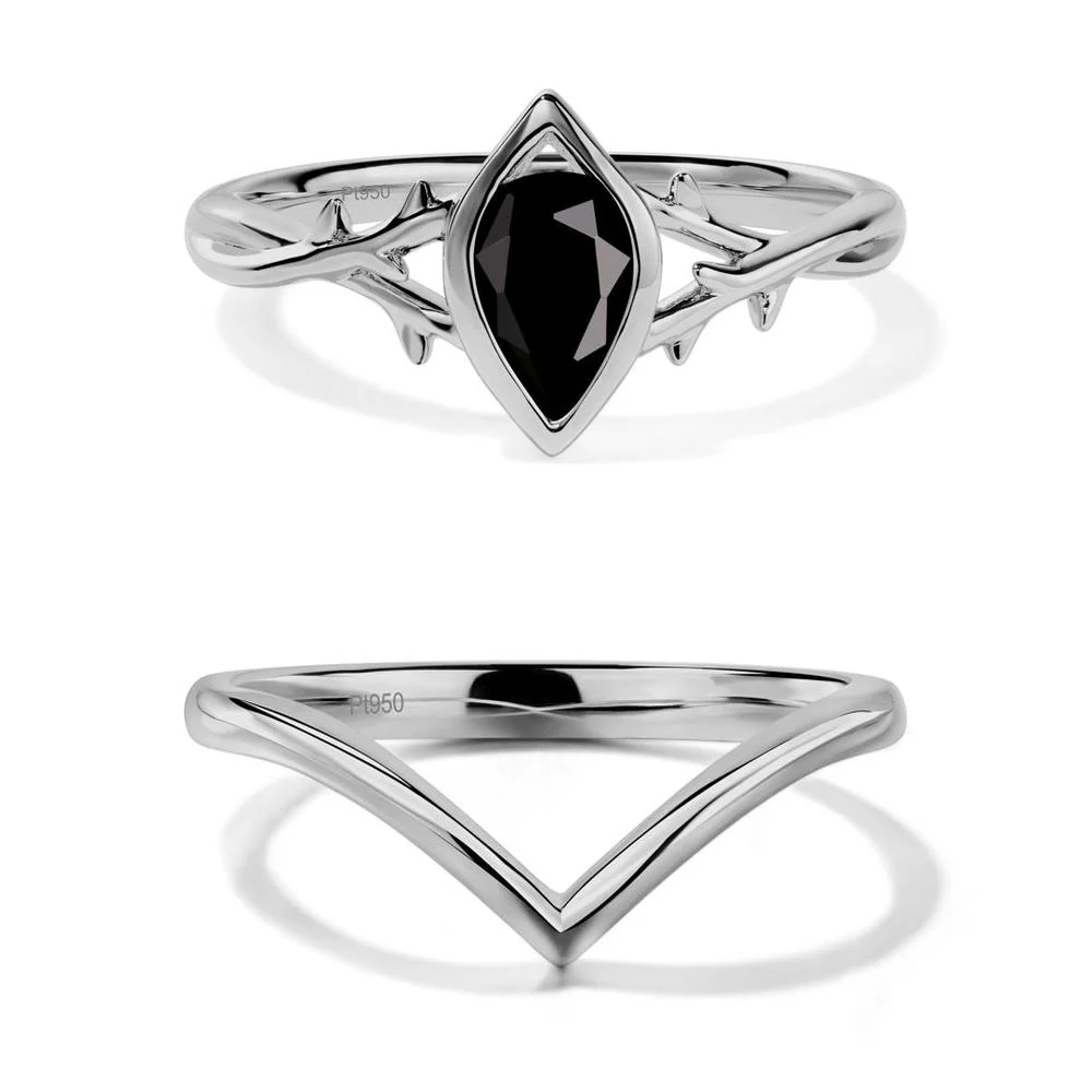 Black Spinel Twig Bezel Set Ring - Image 25