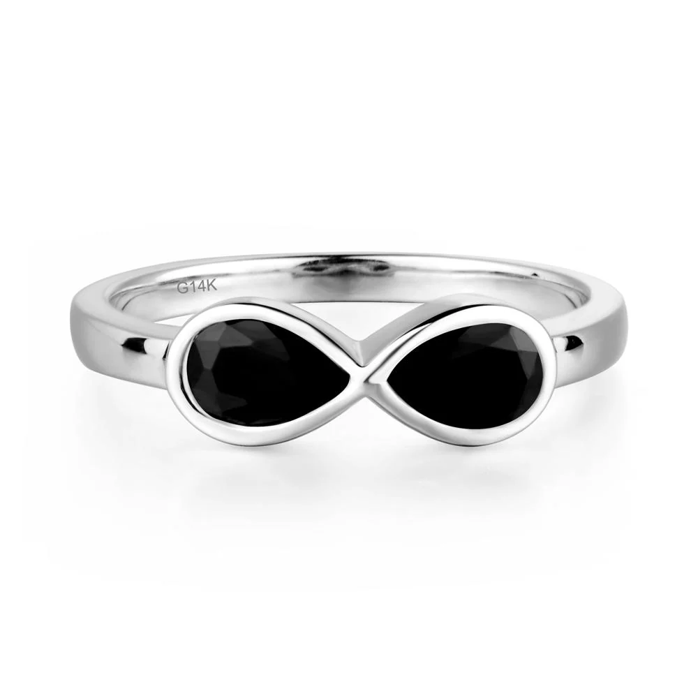 Black Spinel Infinity Engagement Ring - Image 4