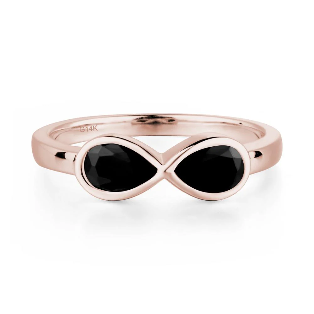 Black Spinel Infinity Engagement Ring - Image 5