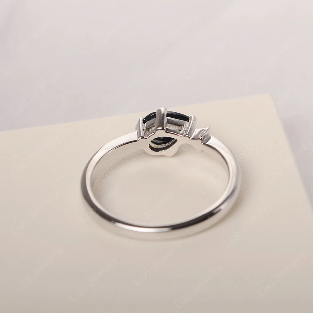 Pear Shaped Black Spinel Fish Ring - Image 3