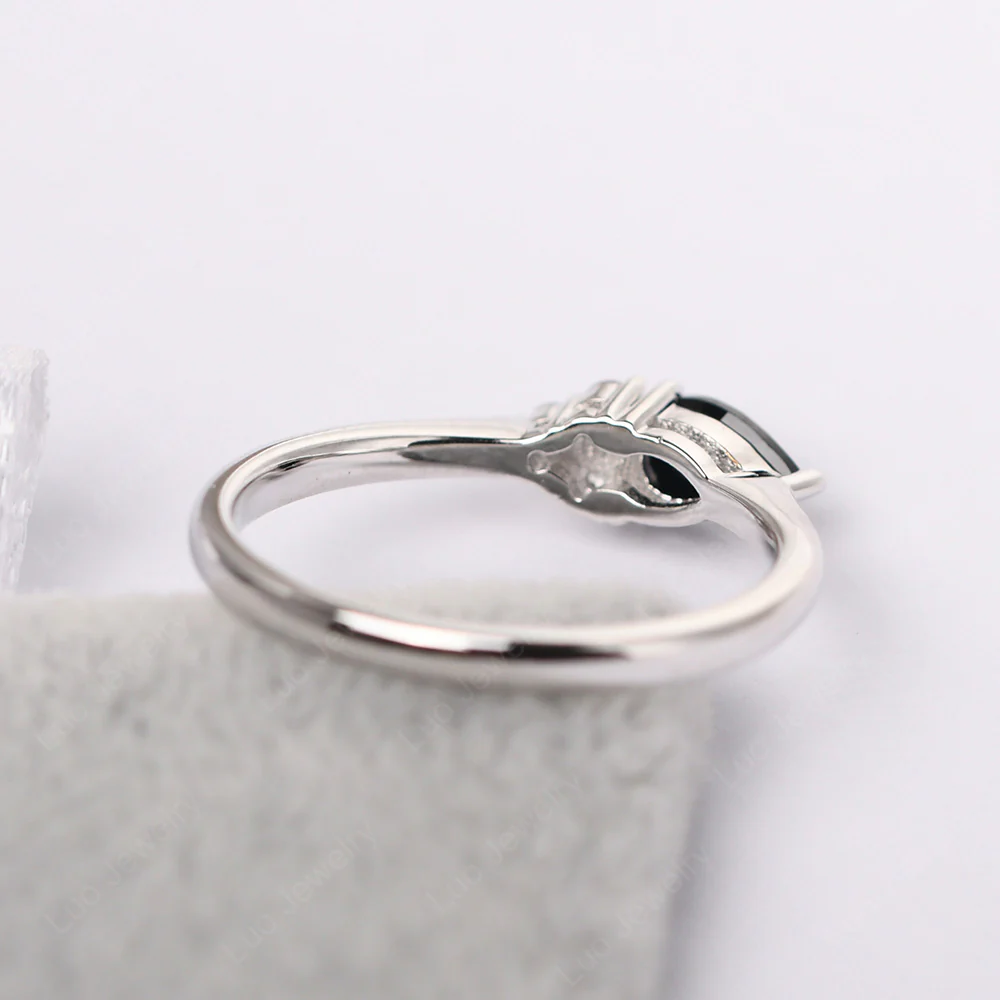 Petite Pear Shaped Black Spinel Ring - Image 3