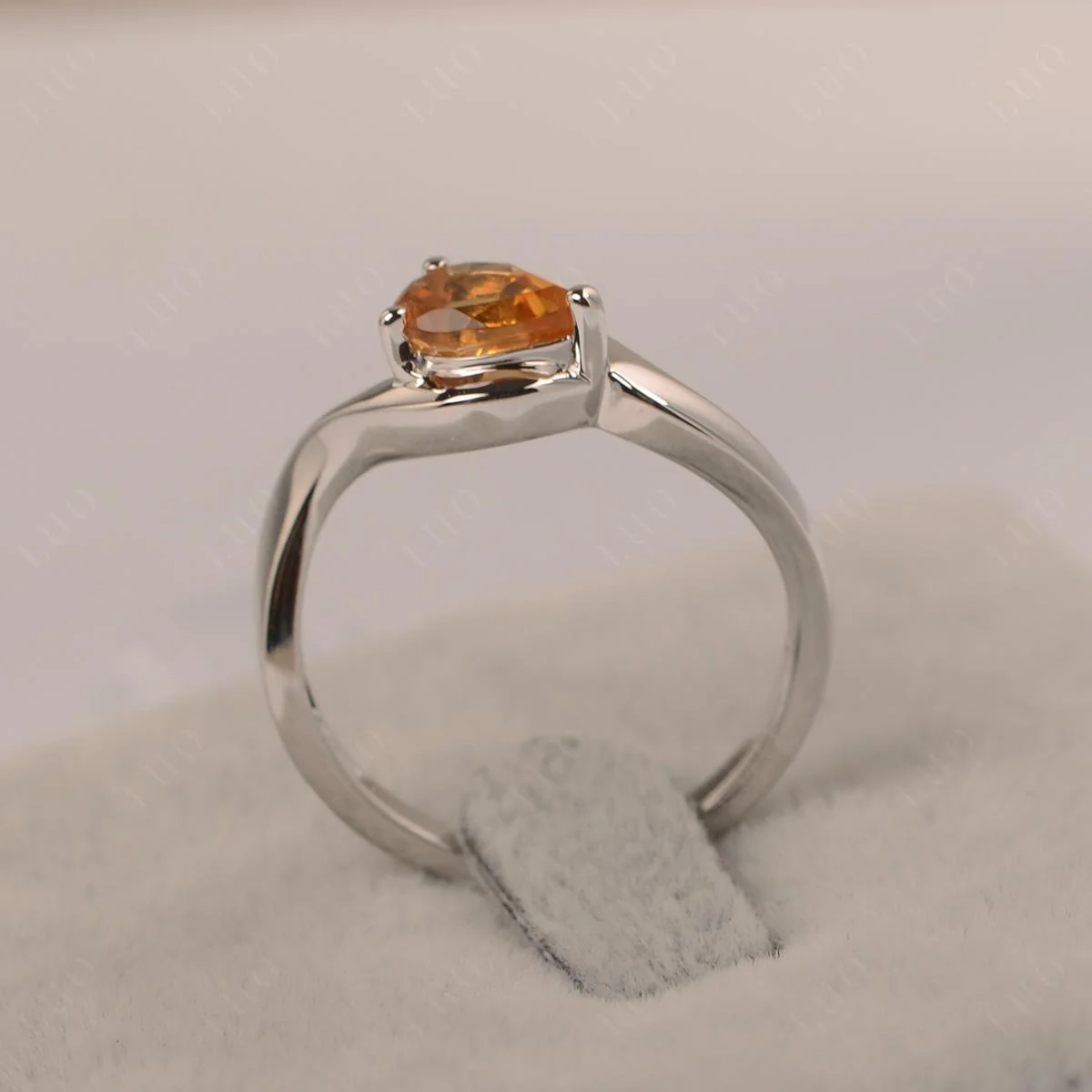 Citrine Pear Solitaire Ring - Image 11
