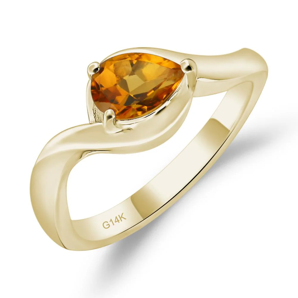 Citrine Pear Solitaire Ring - Image 5