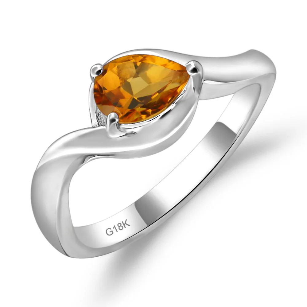 Citrine Pear Solitaire Ring - Image 7