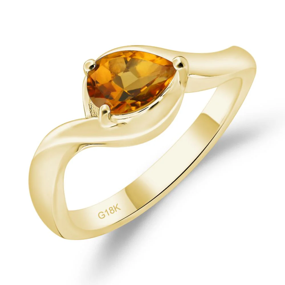 Citrine Pear Solitaire Ring - Image 8