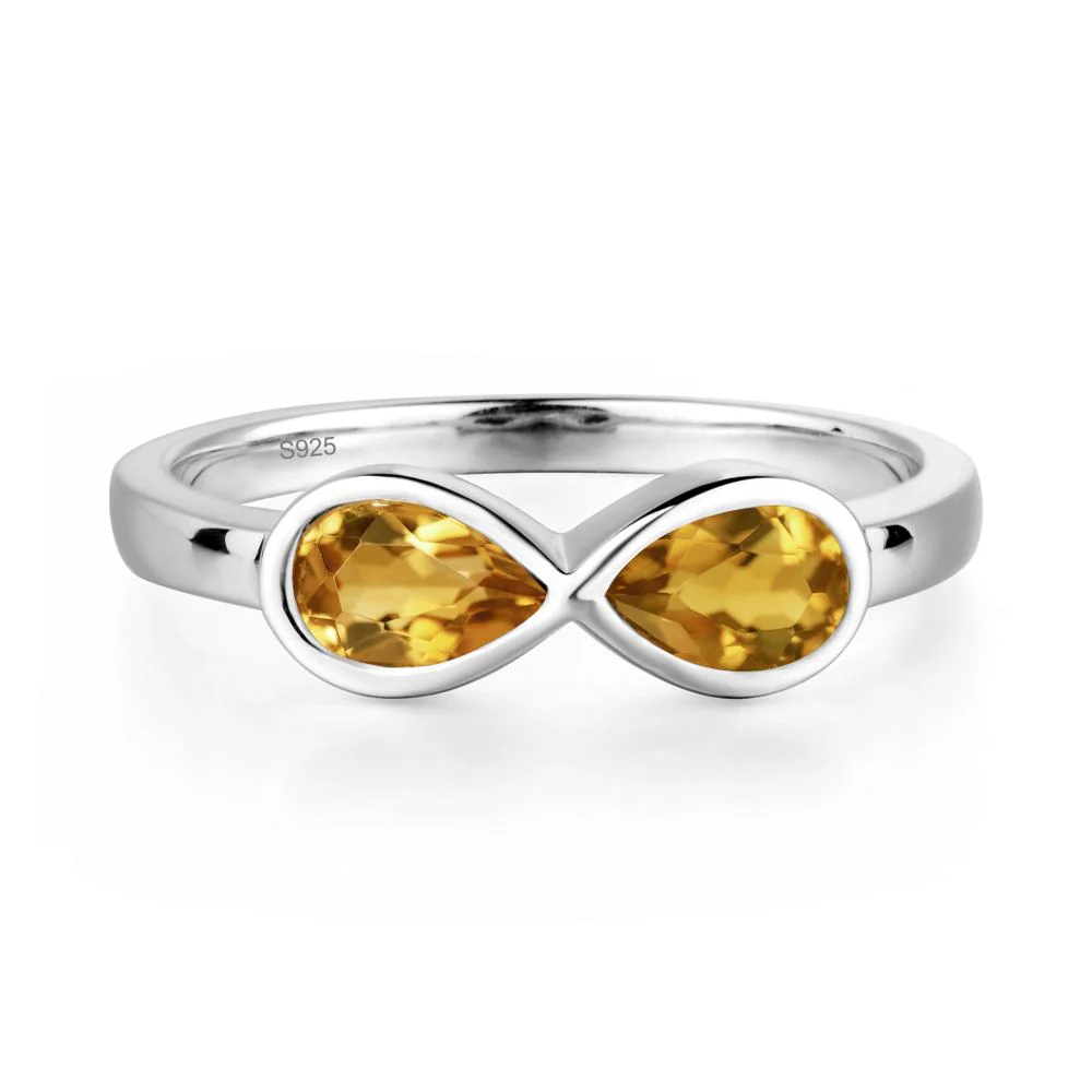 Pear Shaped 2 Stone Citrine Ring - Image 2