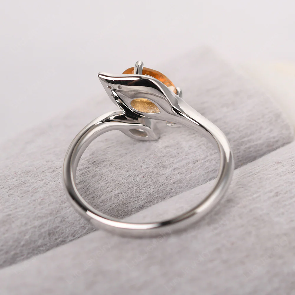 Citrine Leaf Design Ring - Image 5