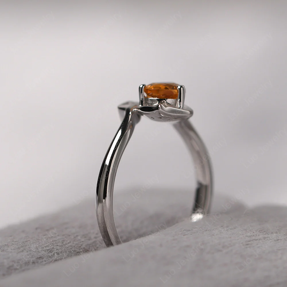 Citrine Leaf Design Ring - Image 6