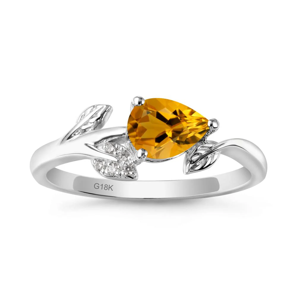 Pear Shaped Citrine Leaf Ring - Image 6