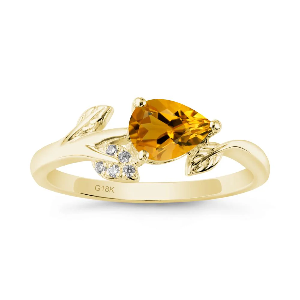 Pear Shaped Citrine Leaf Ring - Image 7