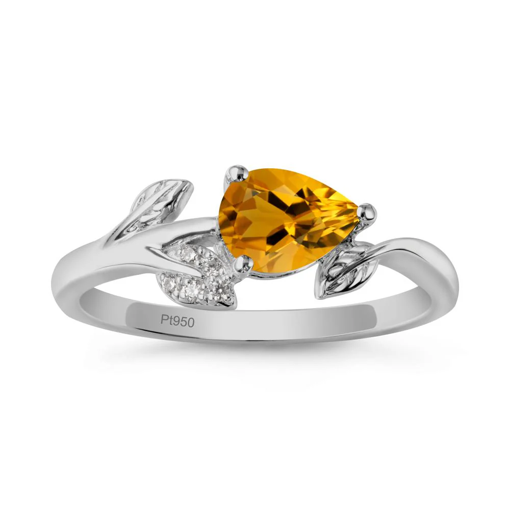 Pear Shaped Citrine Leaf Ring - Image 9