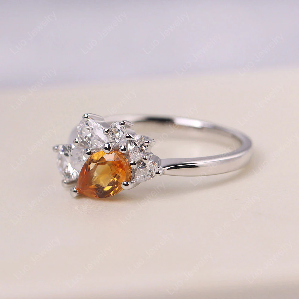 Pear Shaped Cluster Citrine Mothers Ring - Image 2