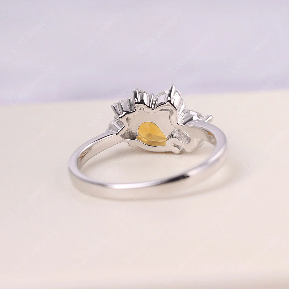 Pear Shaped Cluster Citrine Mothers Ring - Image 3
