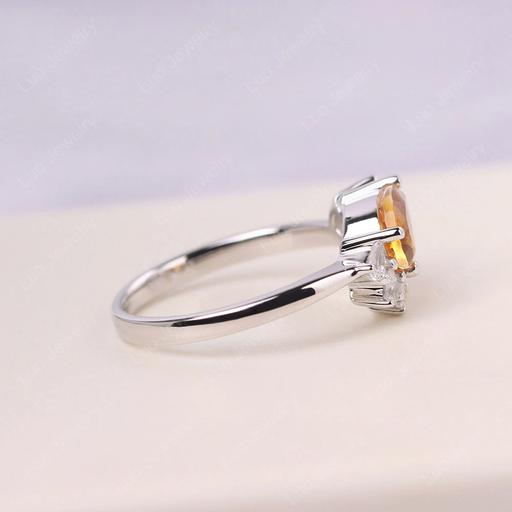 Pear Shaped Cluster Citrine Mothers Ring - Image 4