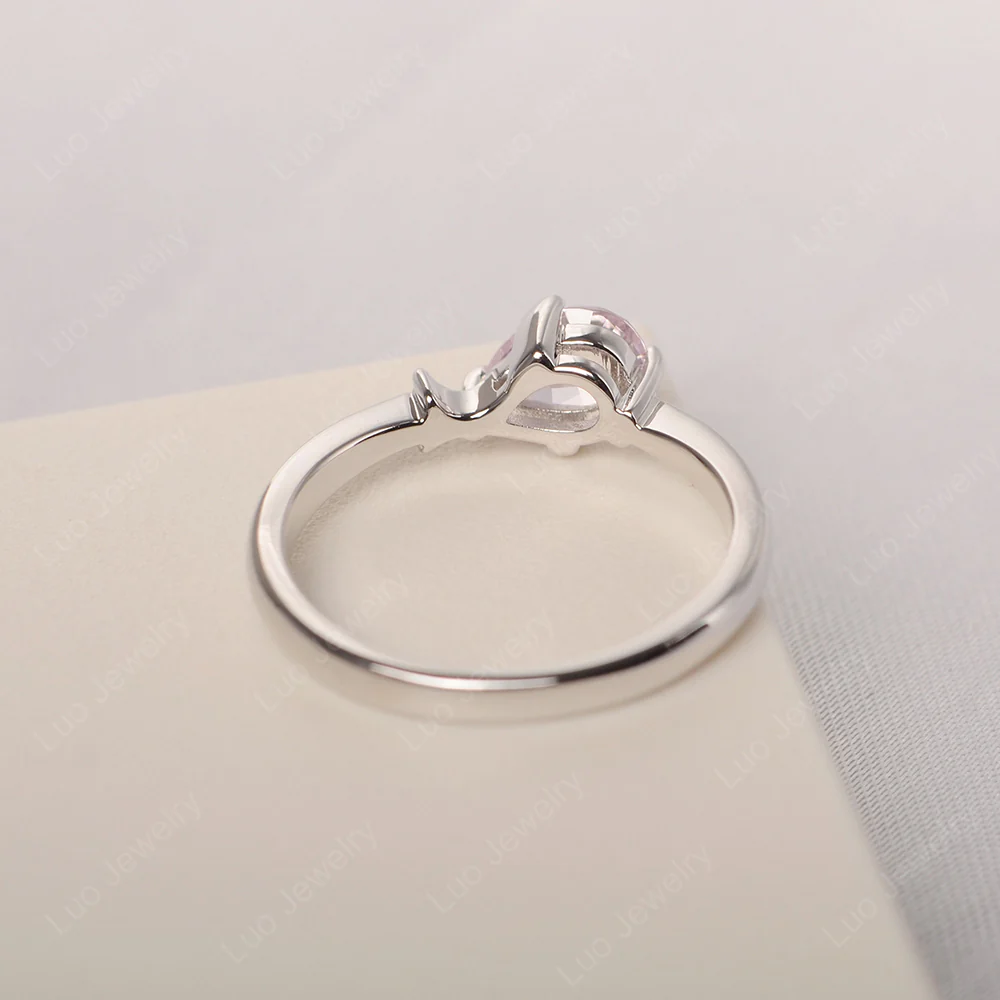 Pear Shaped Pink Cubic Zirconia Fish Ring - Image 3
