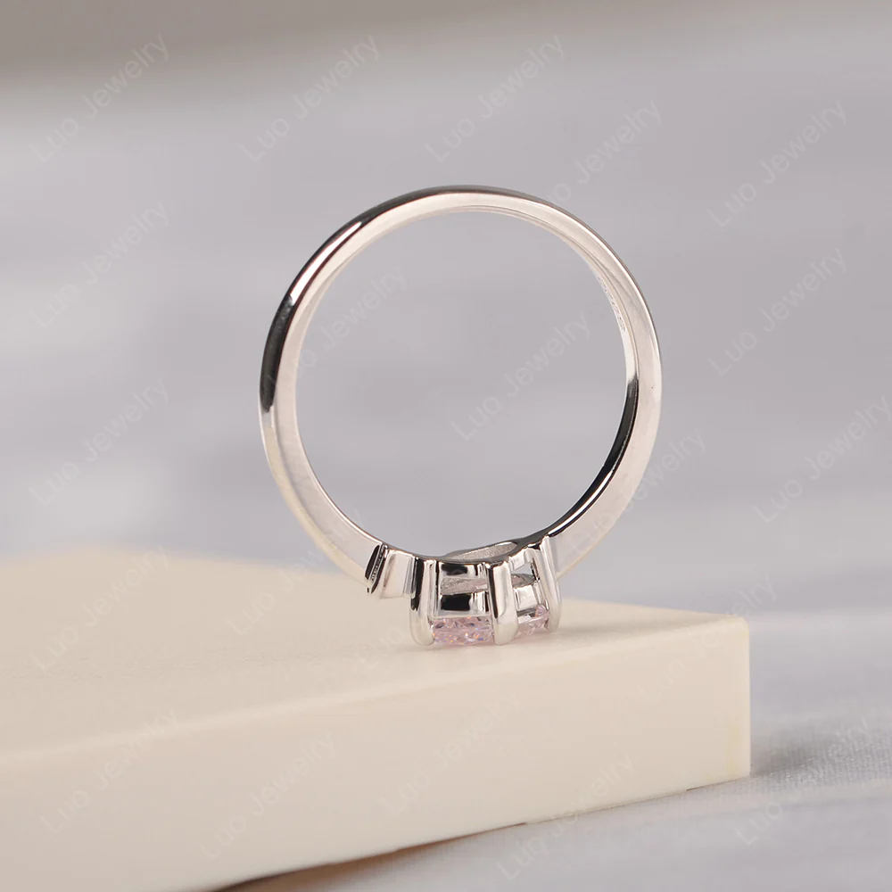 Pear Shaped Pink Cubic Zirconia Fish Ring - Image 4