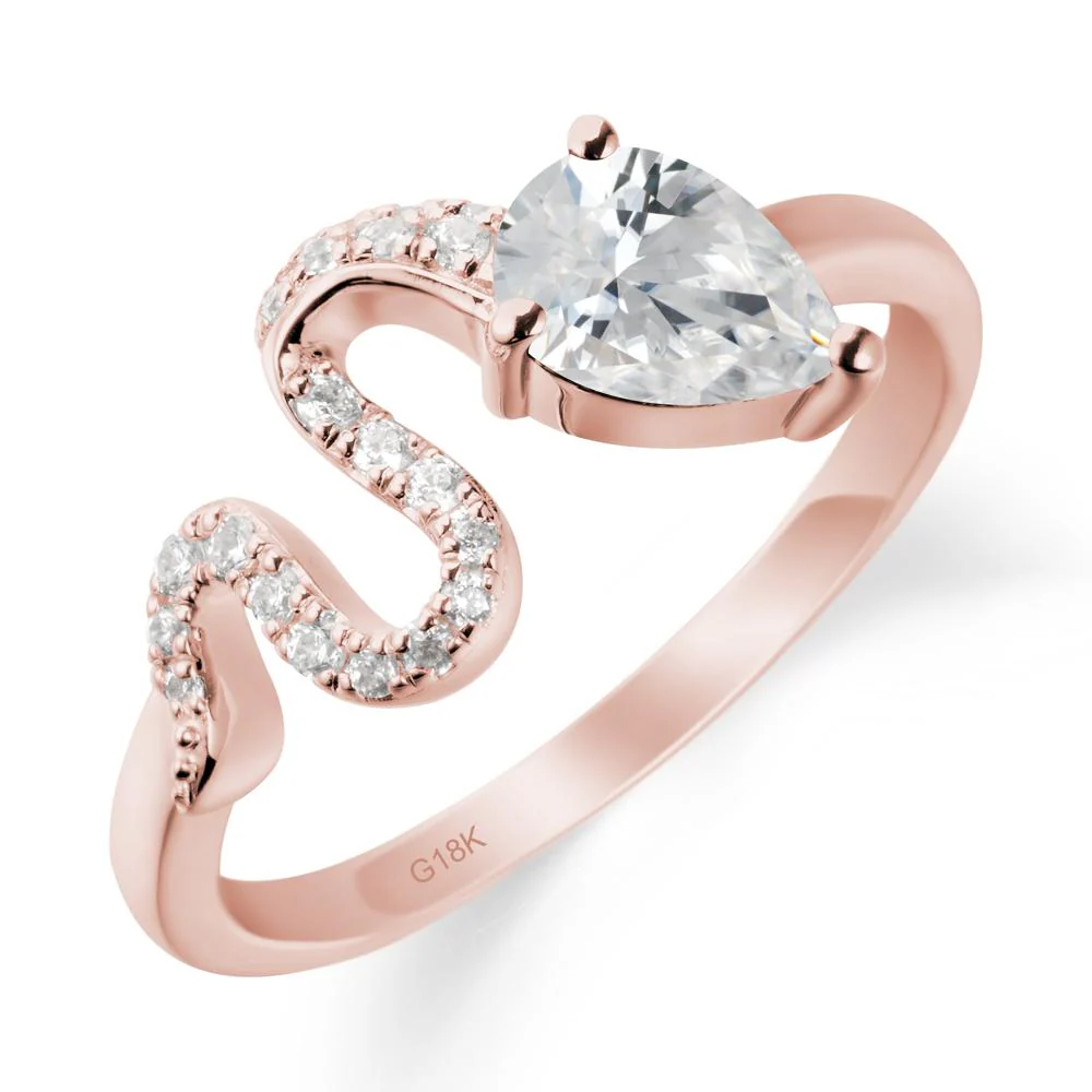 Pear Shaped Cubic Zirconia Serpent Ring - Image 4