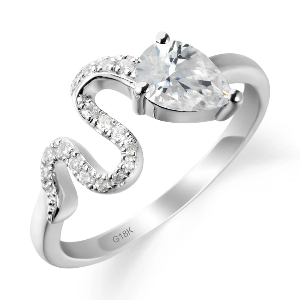 Pear Shaped Cubic Zirconia Serpent Ring - Image 5