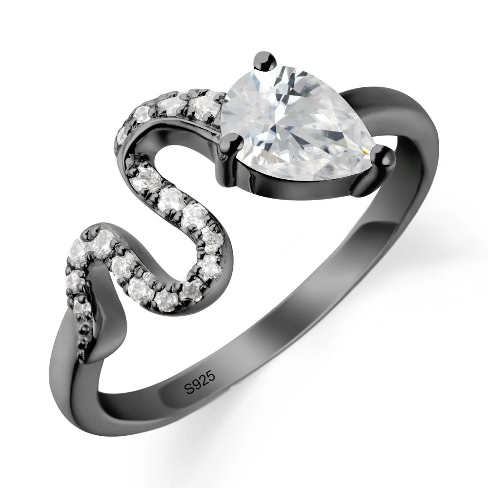 Pear Shaped Cubic Zirconia Serpent Ring - Image 7