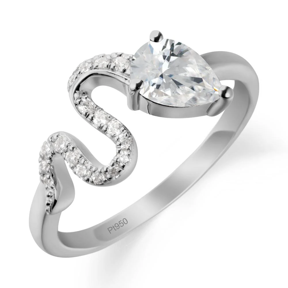 Pear Shaped Cubic Zirconia Serpent Ring - Image 8