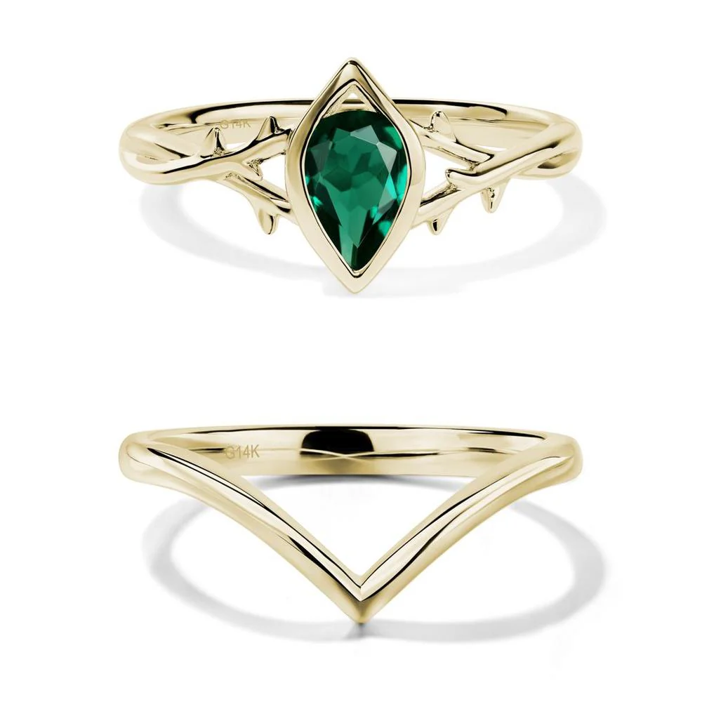 Emerald Twig Bezel Set Ring - Image 15