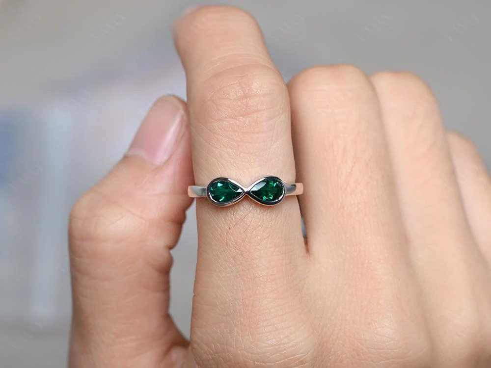 Emerald Infinity Engagement Ring - Image 13
