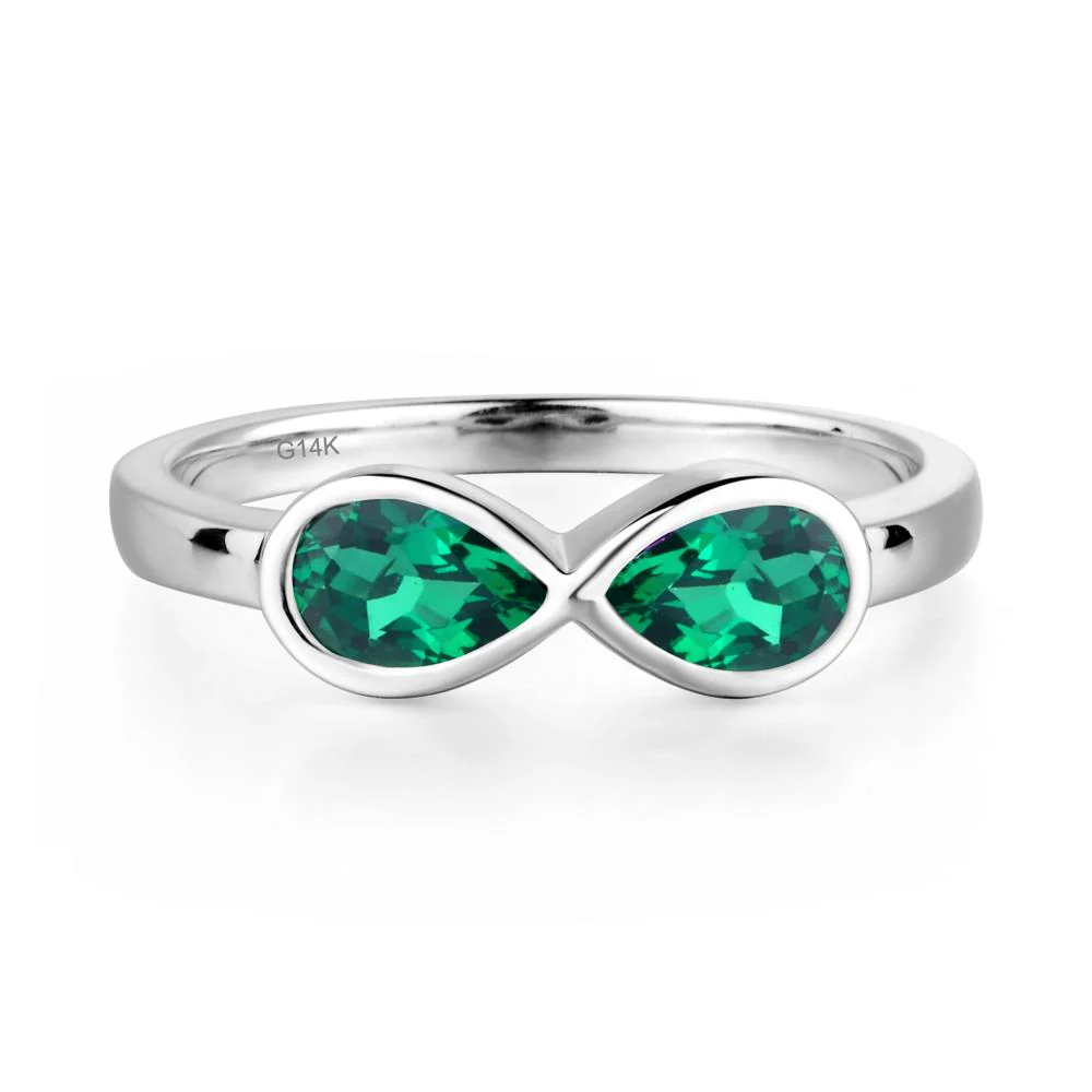 Emerald Infinity Engagement Ring - Image 4