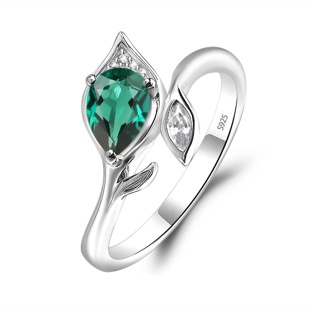 Nature Inspired Emerald Leaf Ring