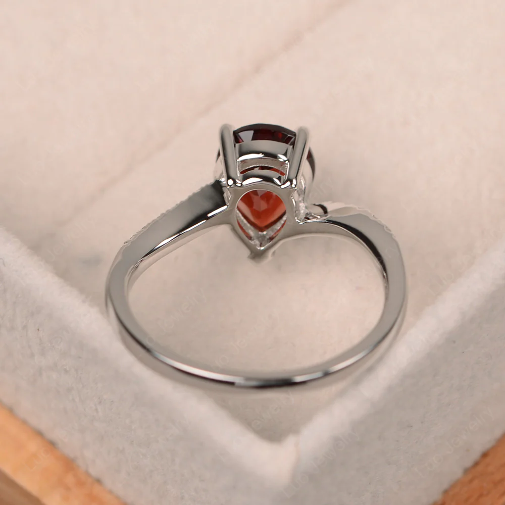 Pear Shaped Garnet Bypass Ring - Image 3