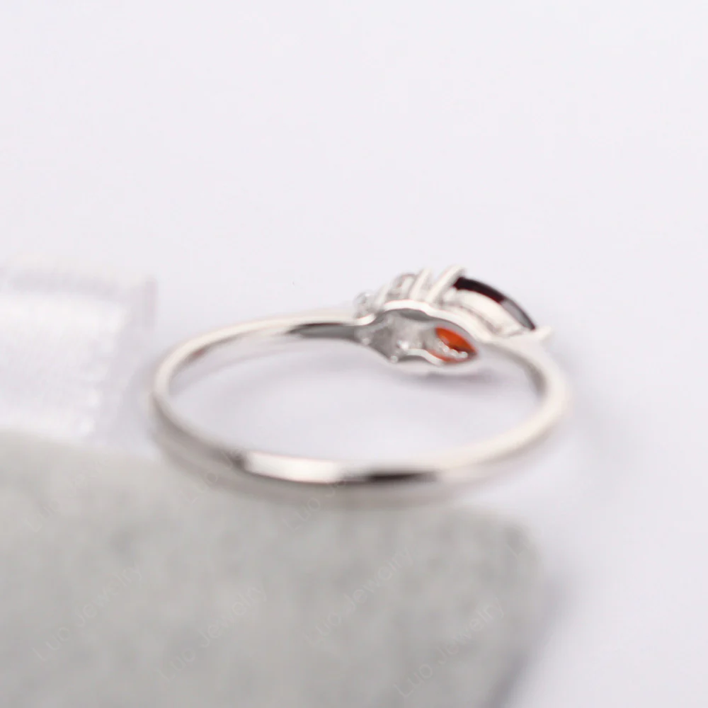 Petite Pear Shaped Garnet Ring - Image 3