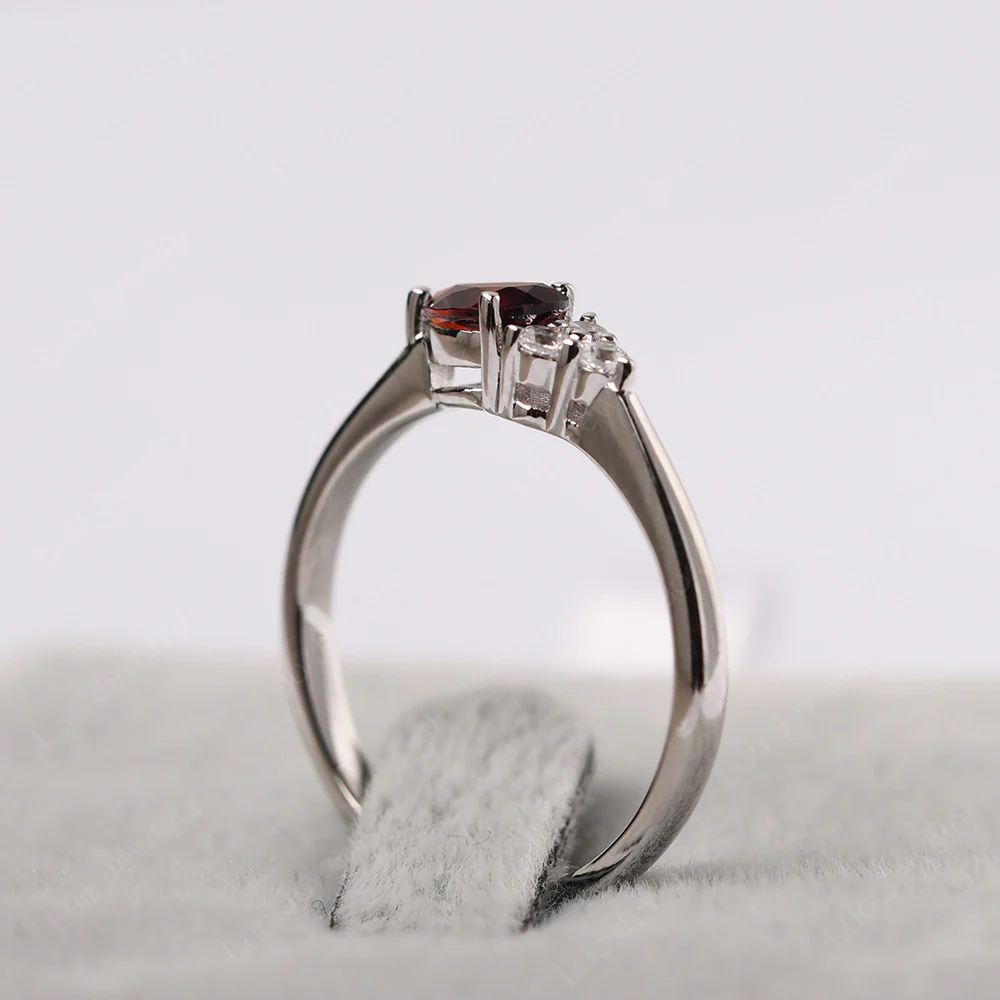 Petite Pear Shaped Garnet Ring - Image 4