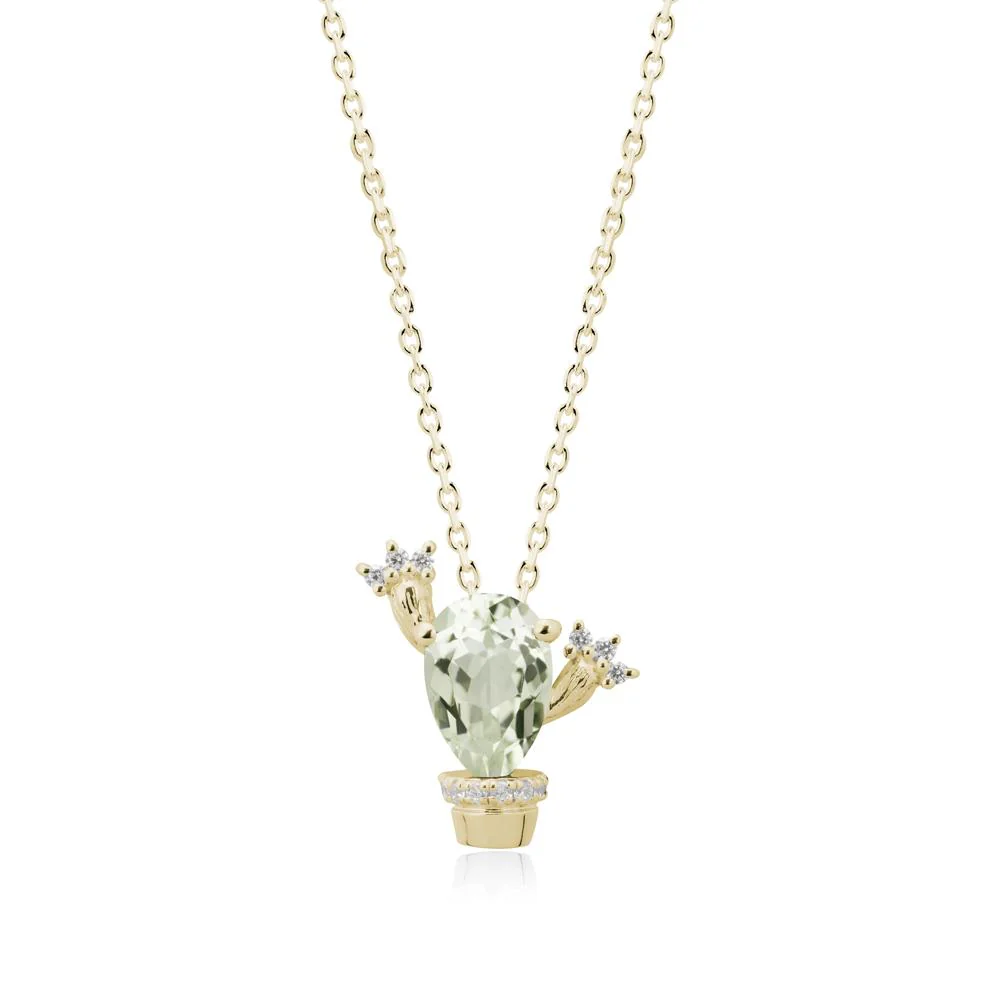 Pear Shaped Green Amethyst Cactus Pendant - Image 3