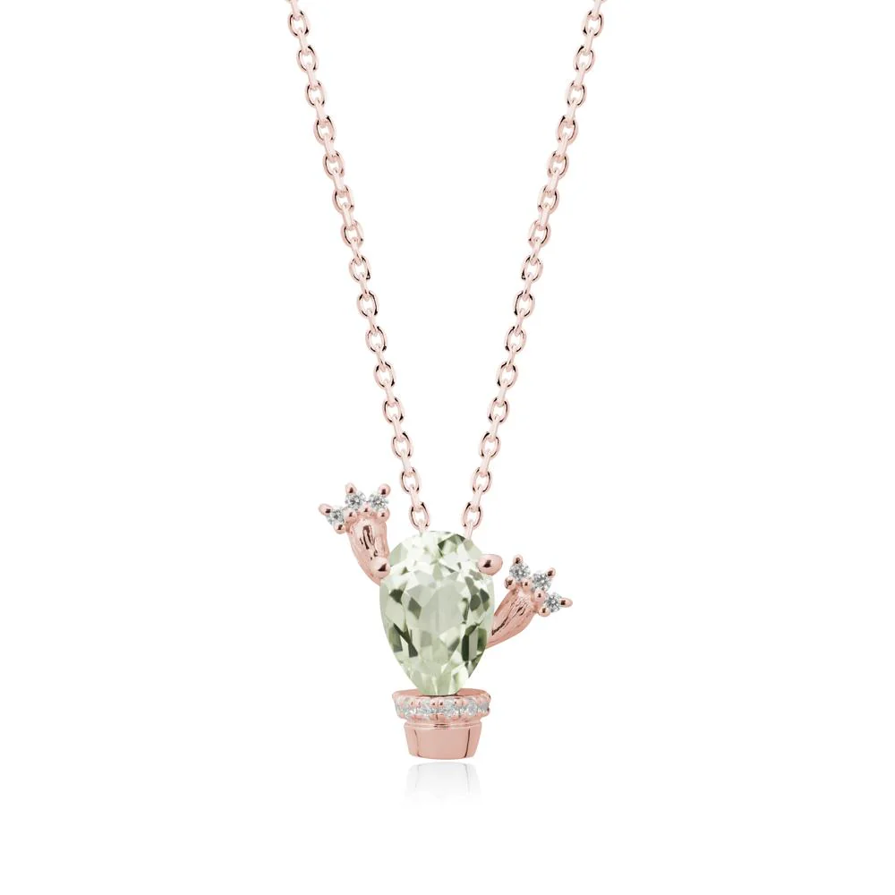 Pear Shaped Green Amethyst Cactus Pendant - Image 4