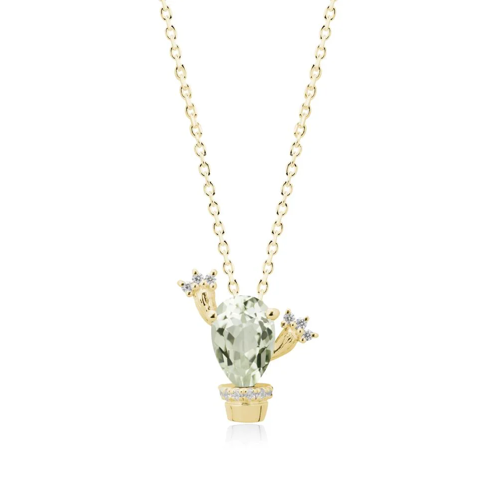 Pear Shaped Green Amethyst Cactus Pendant - Image 6