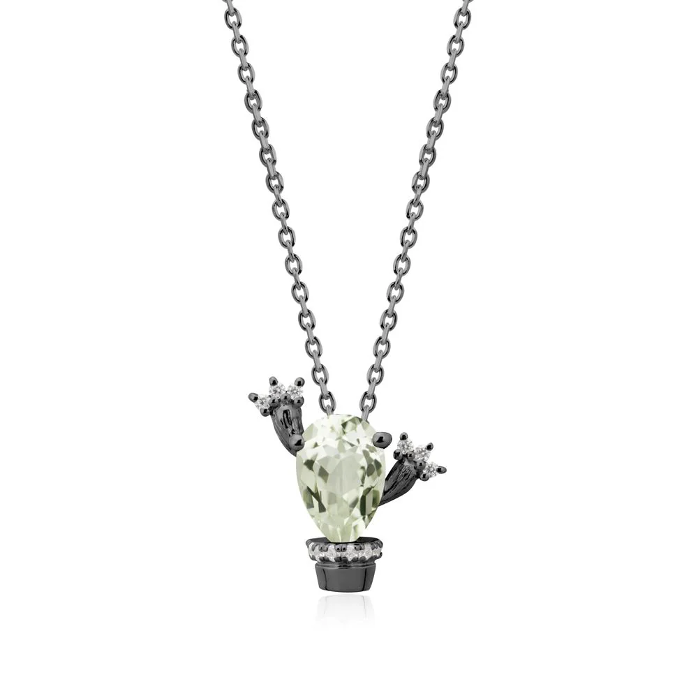 Pear Shaped Green Amethyst Cactus Pendant - Image 7