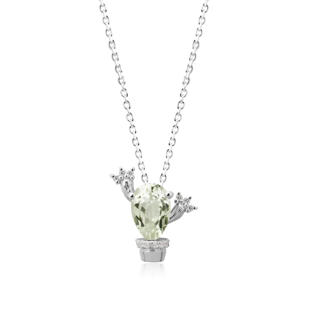 Pear Shaped Green Amethyst Cactus Pendant - Image 9