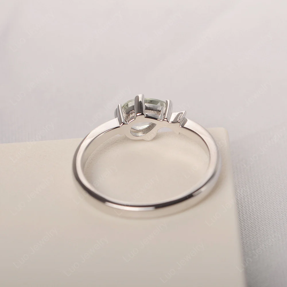 Pear Shaped Green Amethyst Fish Ring - Image 4
