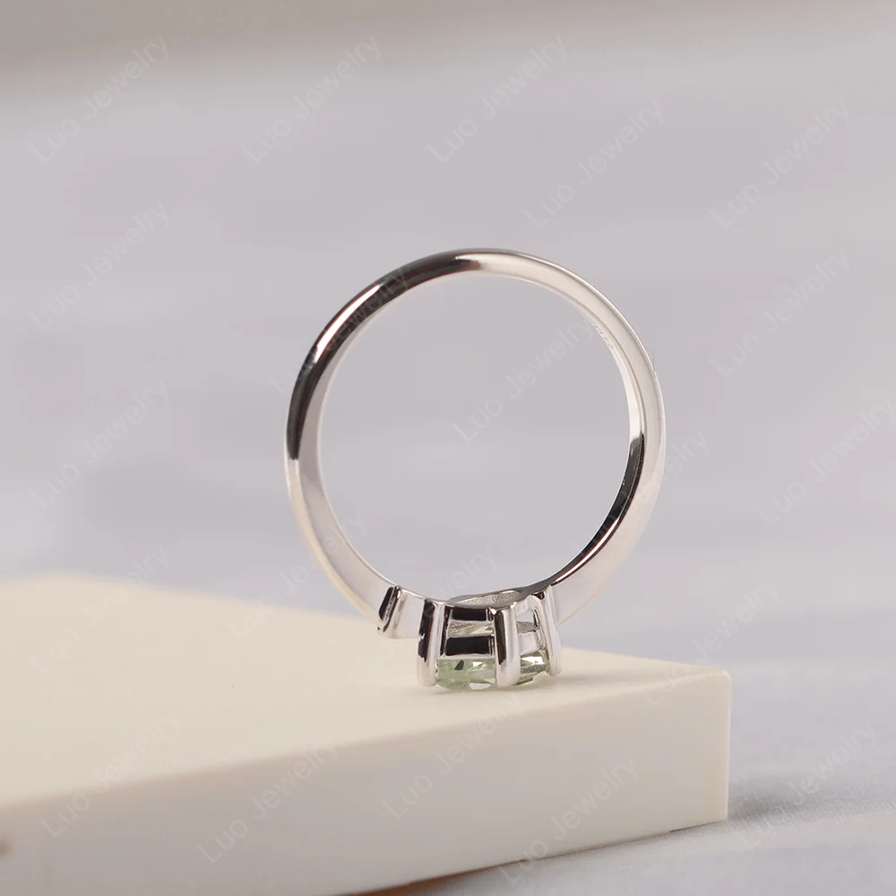 Pear Shaped Green Amethyst Fish Ring - Image 5