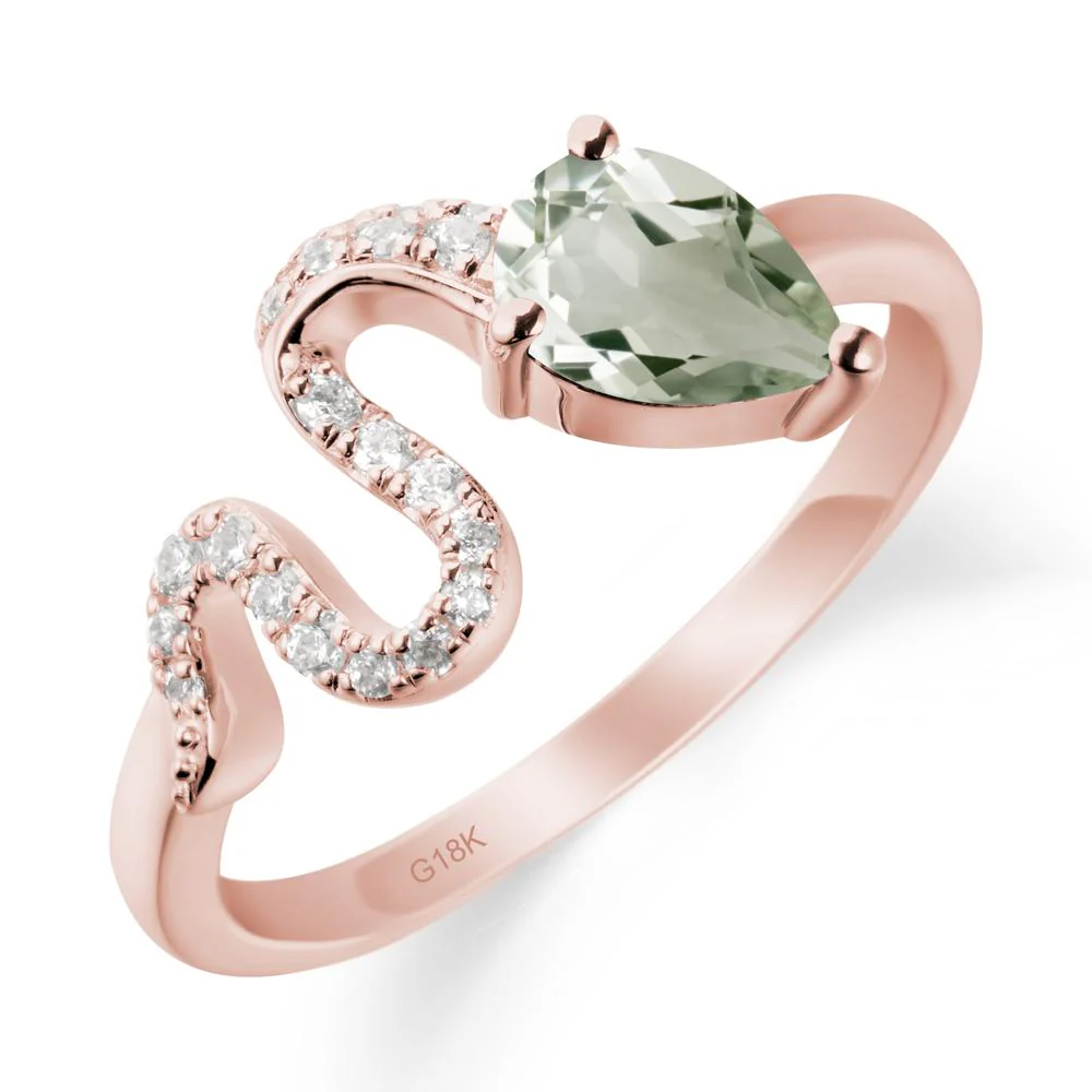 Pear Shaped Green Amethyst Serpent Ring - Image 5