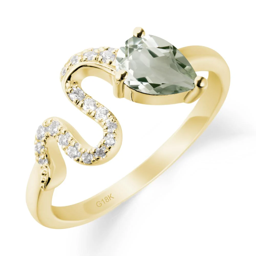 Pear Shaped Green Amethyst Serpent Ring - Image 7