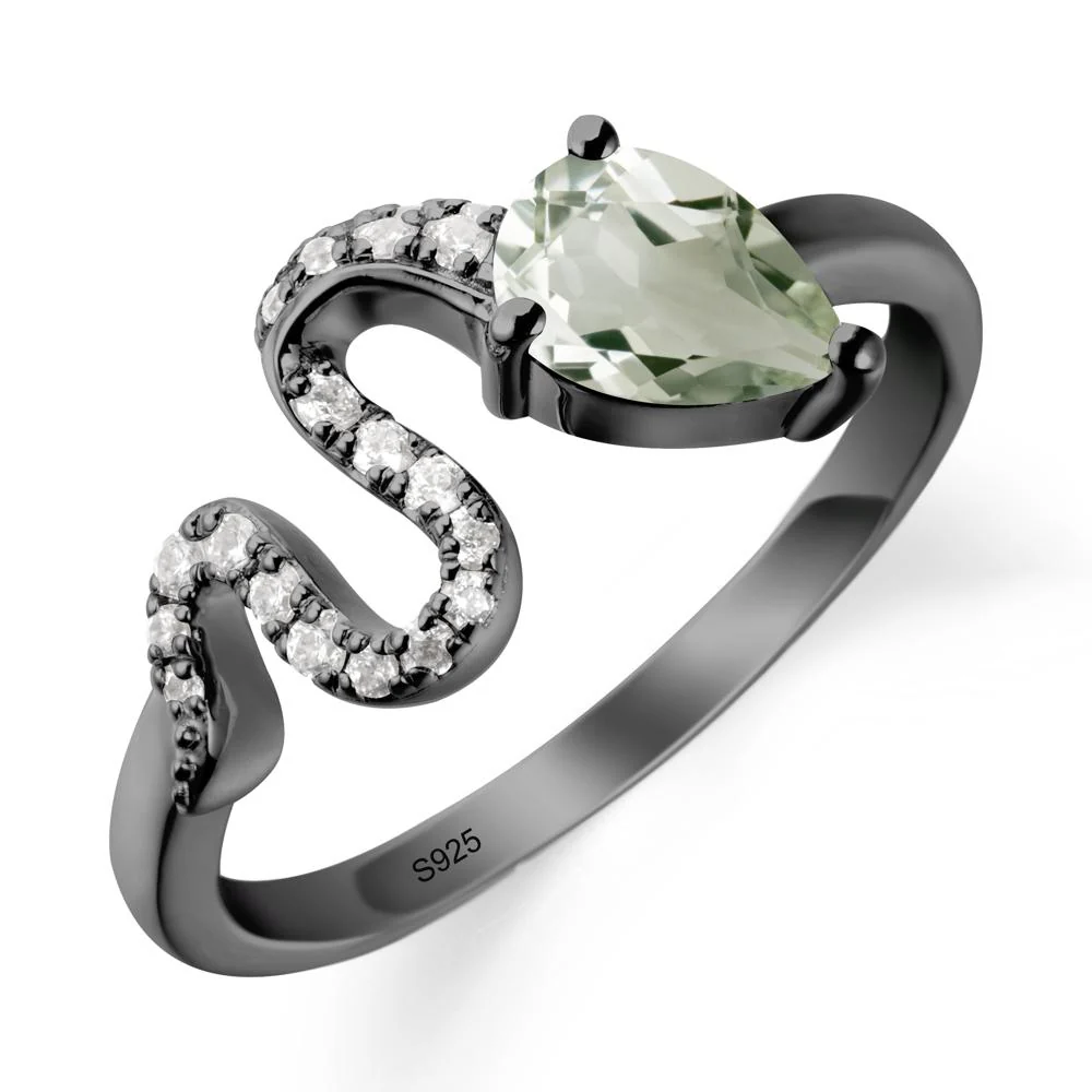 Pear Shaped Green Amethyst Serpent Ring - Image 8