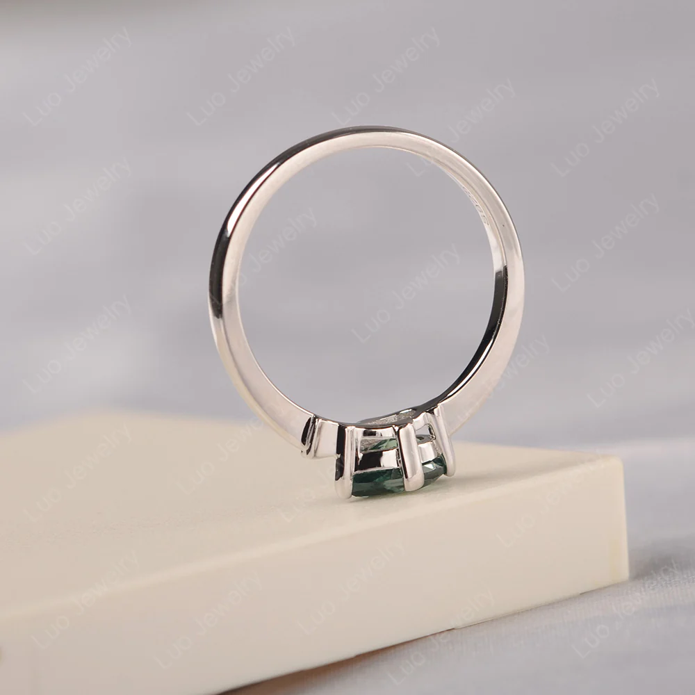 Pear Shaped Green Sapphire Fish Ring - Image 4