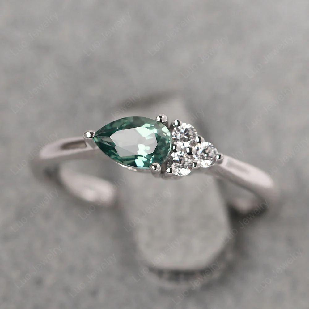 Petite Green Sapphire Ring - Image 2